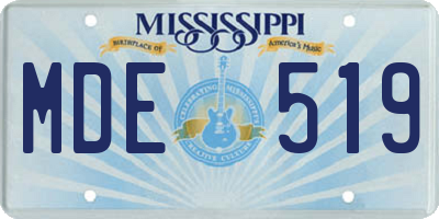MS license plate MDE519