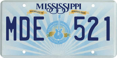 MS license plate MDE521