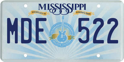 MS license plate MDE522
