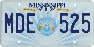 MS license plate MDE525