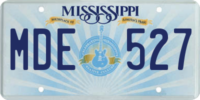 MS license plate MDE527
