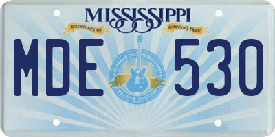 MS license plate MDE530