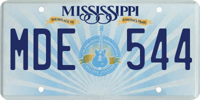 MS license plate MDE544