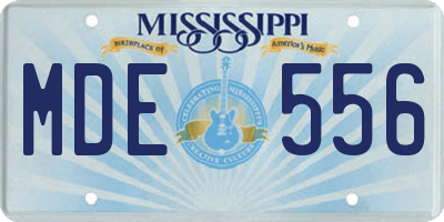 MS license plate MDE556
