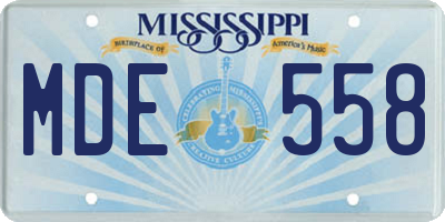 MS license plate MDE558