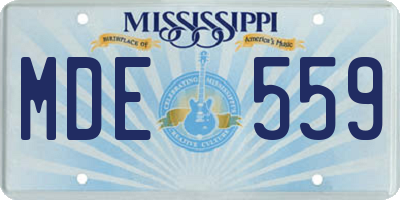 MS license plate MDE559