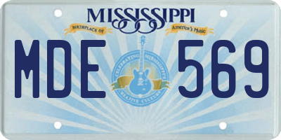 MS license plate MDE569