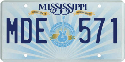 MS license plate MDE571
