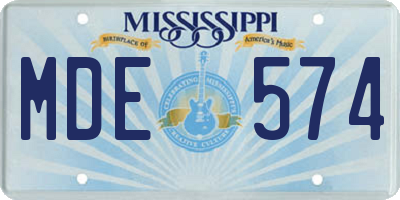 MS license plate MDE574