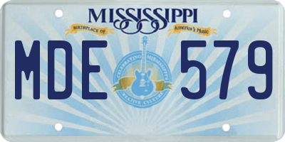 MS license plate MDE579