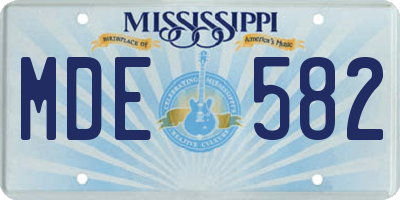 MS license plate MDE582