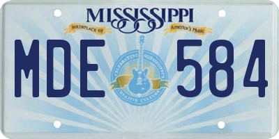 MS license plate MDE584