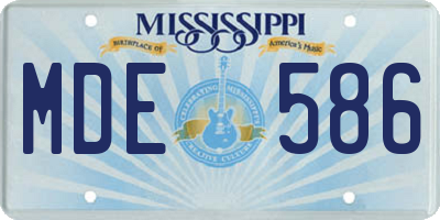 MS license plate MDE586