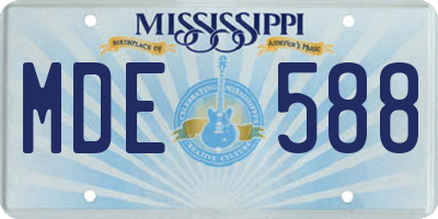 MS license plate MDE588