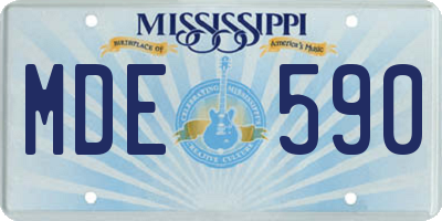 MS license plate MDE590