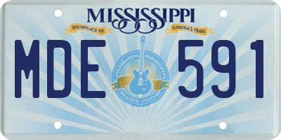 MS license plate MDE591