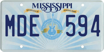 MS license plate MDE594