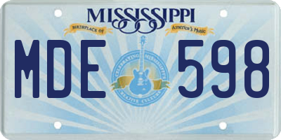 MS license plate MDE598