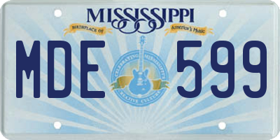 MS license plate MDE599