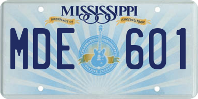 MS license plate MDE601