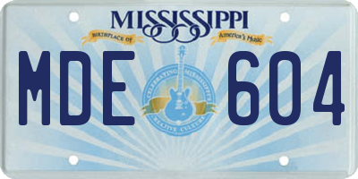 MS license plate MDE604