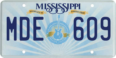MS license plate MDE609