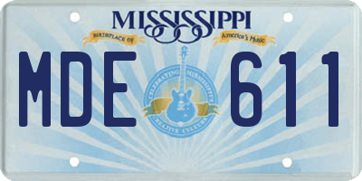 MS license plate MDE611