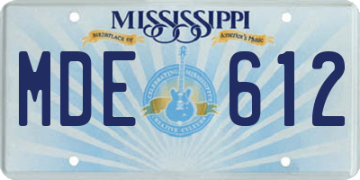 MS license plate MDE612