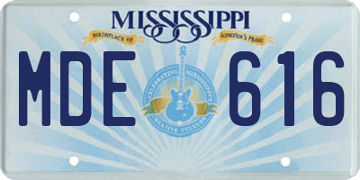 MS license plate MDE616