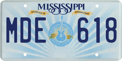 MS license plate MDE618