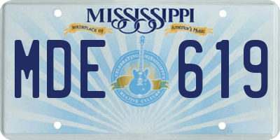 MS license plate MDE619