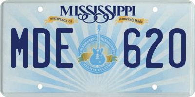 MS license plate MDE620