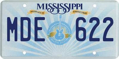 MS license plate MDE622
