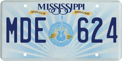 MS license plate MDE624