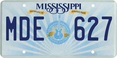 MS license plate MDE627