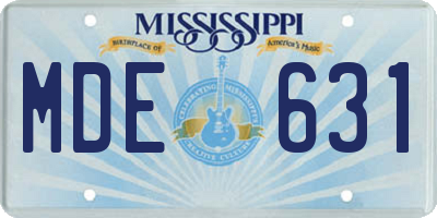 MS license plate MDE631