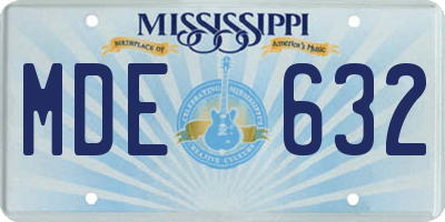 MS license plate MDE632