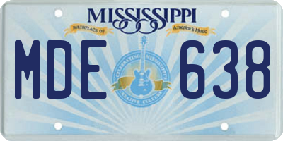 MS license plate MDE638