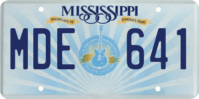 MS license plate MDE641