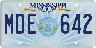 MS license plate MDE642
