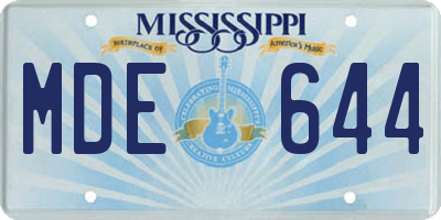MS license plate MDE644