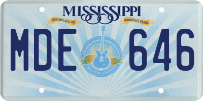 MS license plate MDE646