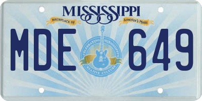 MS license plate MDE649