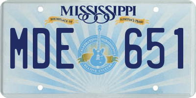MS license plate MDE651