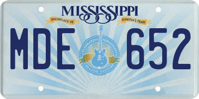 MS license plate MDE652