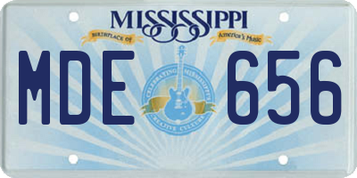 MS license plate MDE656