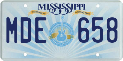 MS license plate MDE658