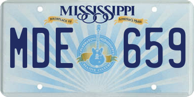 MS license plate MDE659