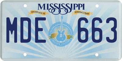 MS license plate MDE663