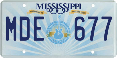 MS license plate MDE677